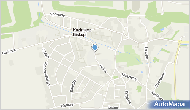 Kazimierz Biskupi, Polna, mapa Kazimierz Biskupi