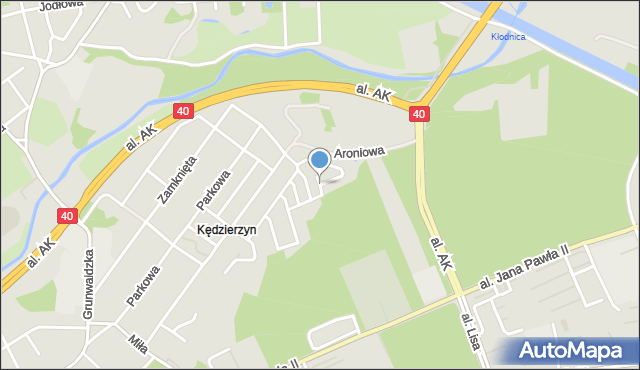 Kędzierzyn-Koźle, Poziomkowa, mapa Kędzierzyna-Koźle