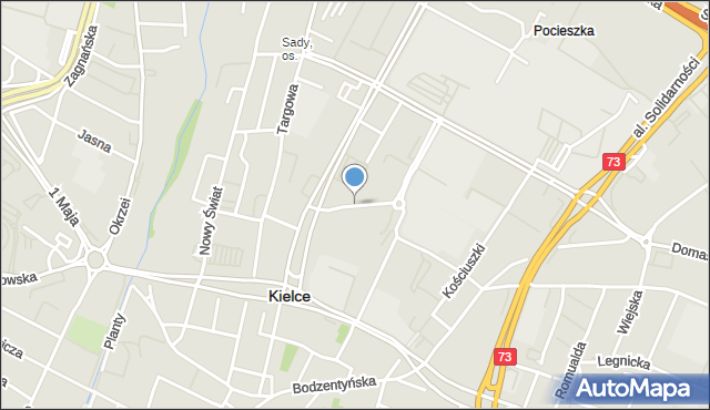 Kielce, Polna, mapa Kielc