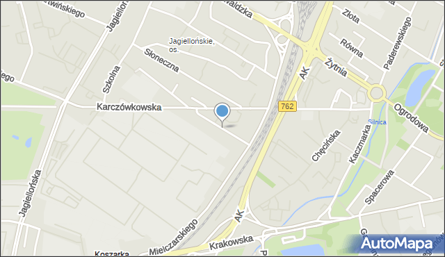 Kielce, Południowa, mapa Kielc