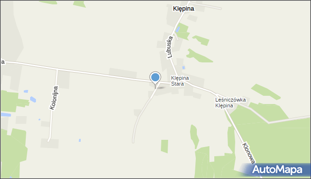 Klępina, Polna, mapa Klępina