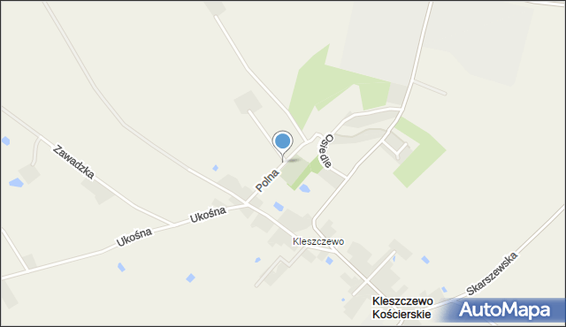 Kleszczewo Kościerskie, Polna, mapa Kleszczewo Kościerskie