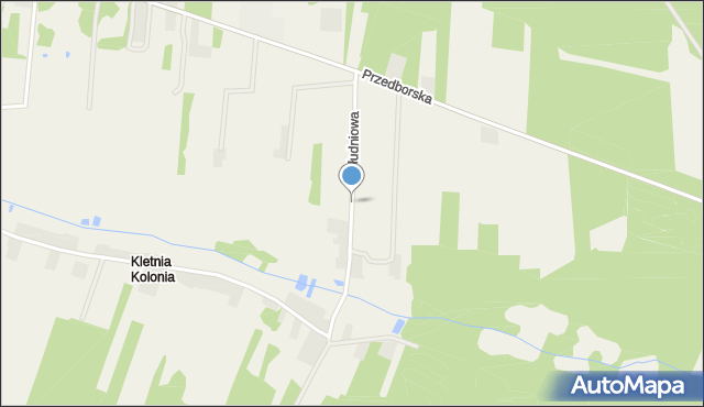Kletnia gmina Gomunice, Południowa, mapa Kletnia gmina Gomunice