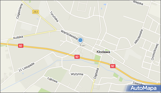 Kłodawa powiat kolski, Poznańska, mapa Kłodawa powiat kolski