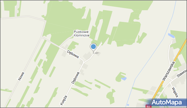 Kłomnice, Północna, mapa Kłomnice