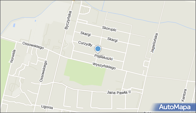 Kluczbork, Popiełuszki Jerzego, bł. ks., mapa Kluczbork