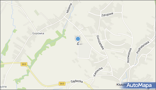 Kluszkowce, Polna, mapa Kluszkowce