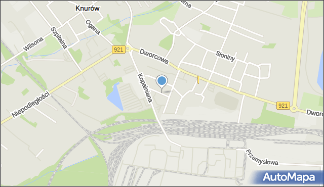 Knurów powiat gliwicki, Pocztowa, mapa Knurów powiat gliwicki