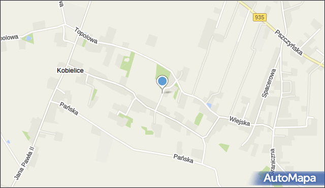Kobielice gmina Suszec, Pochyła, mapa Kobielice gmina Suszec