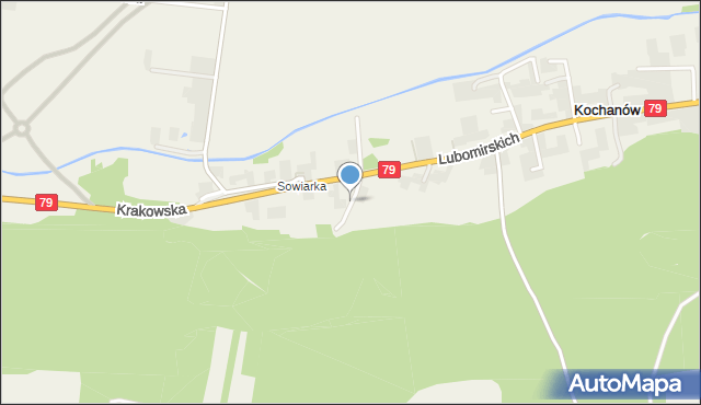 Kochanów gmina Zabierzów, Polna, mapa Kochanów gmina Zabierzów