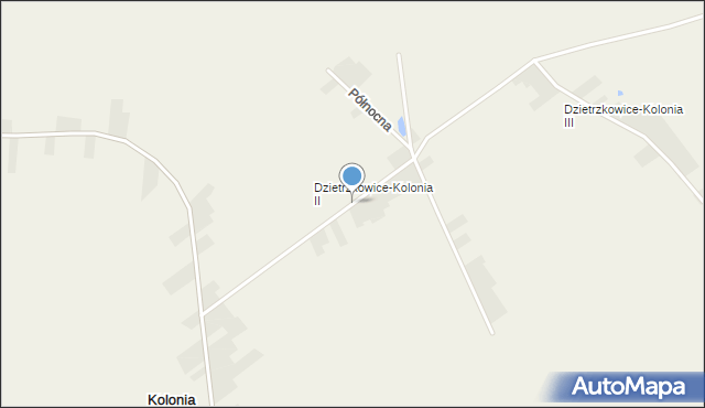 Kolonia Dzietrzkowice, Poniatowskiego, mapa Kolonia Dzietrzkowice