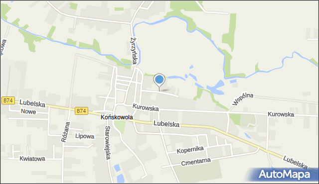 Końskowola, Północna, mapa Końskowola