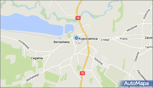 Koprzywnica powiat sandomierski, Polna, mapa Koprzywnica powiat sandomierski