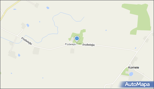 Kornele, Podwiejki, mapa Kornele