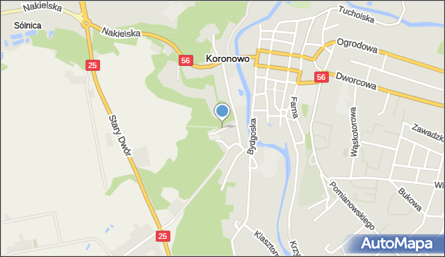 Koronowo powiat bydgoski, Podgórna, mapa Koronowo powiat bydgoski