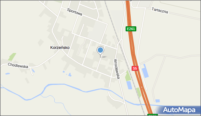 Korzeńsko, Powstańców Wielkopolskich, mapa Korzeńsko