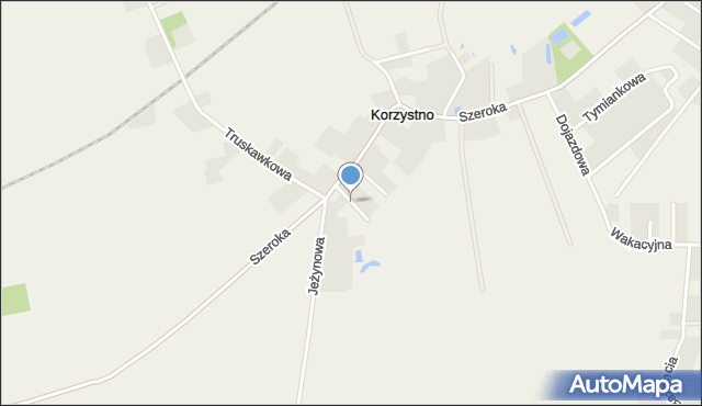 Korzystno, Poziomkowa, mapa Korzystno