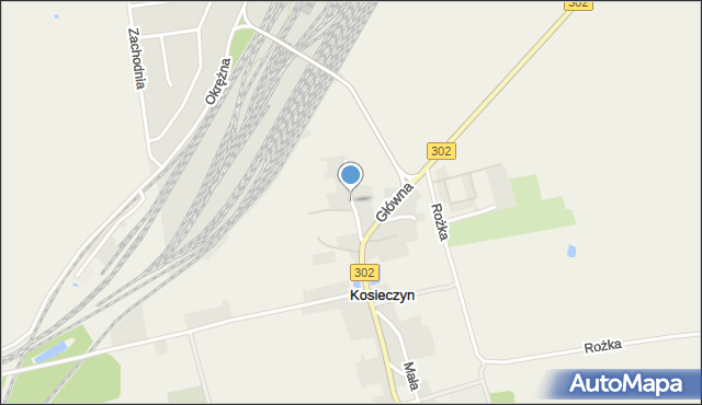 Kosieczyn, Podgórna, mapa Kosieczyn