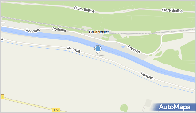 Kosin gmina Drezdenko, Portowa, mapa Kosin gmina Drezdenko