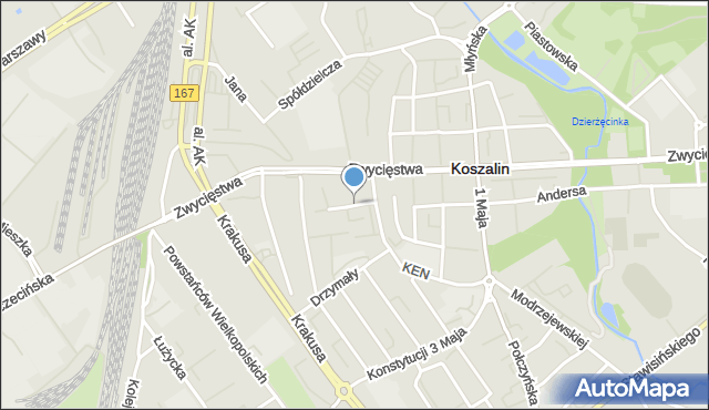 Koszalin, Połtawska, mapa Koszalina