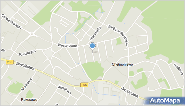 Koszalin, Podchorążych, mapa Koszalina