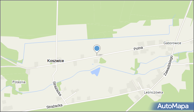 Koszwice, Polna, mapa Koszwice