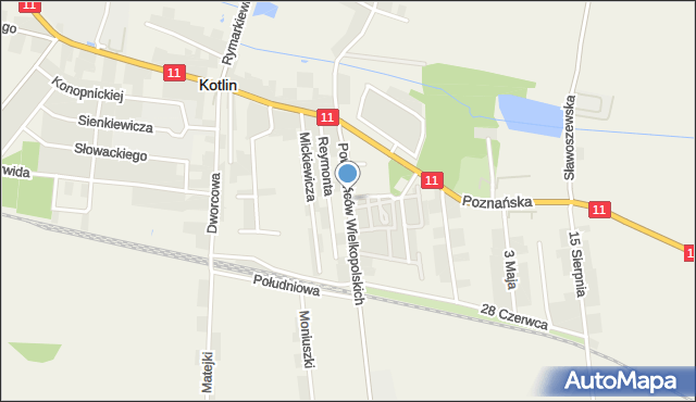 Kotlin, Powstańców Wielkopolskich, mapa Kotlin