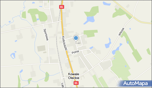 Kowale Oleckie, Poprzeczna, mapa Kowale Oleckie