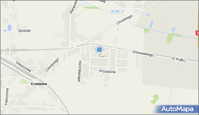Kowalew gmina Pleszew, Pokoju, mapa Kowalew gmina Pleszew