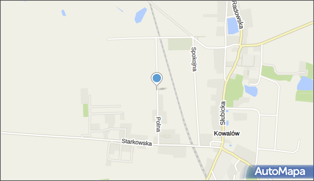 Kowalów gmina Rzepin, Polna, mapa Kowalów gmina Rzepin