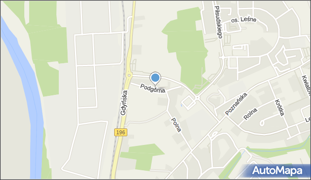 Koziegłowy gmina Czerwonak, Podgórna, mapa Koziegłowy gmina Czerwonak