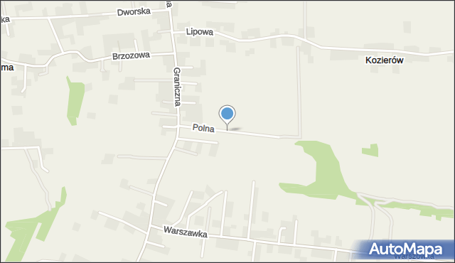 Kozierów, Polna, mapa Kozierów