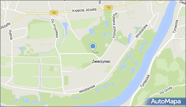 Kraków, Polnych Kwiatów, mapa Krakowa