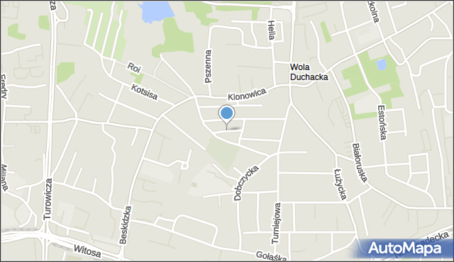 Kraków, Podgwiezdna, mapa Krakowa