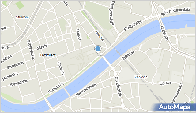 Kraków, Podgórska, mapa Krakowa