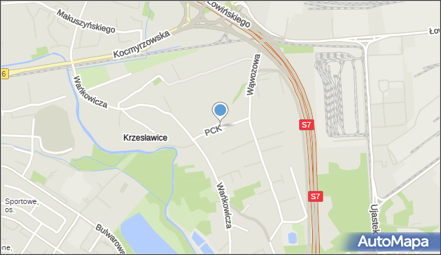 Kraków, Polskiego Czerwonego Krzyża, mapa Krakowa