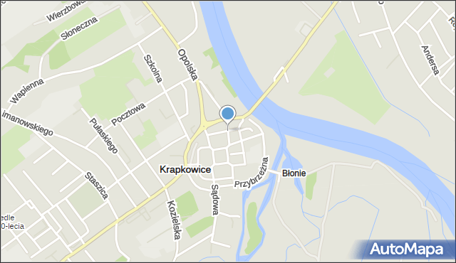 Krapkowice, Podgórna, mapa Krapkowice