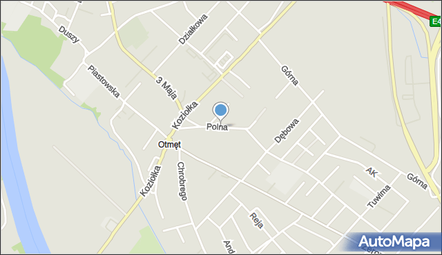 Krapkowice, Polna, mapa Krapkowice