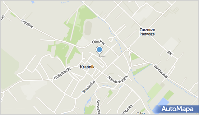 Kraśnik, Podwalna, mapa Kraśnik