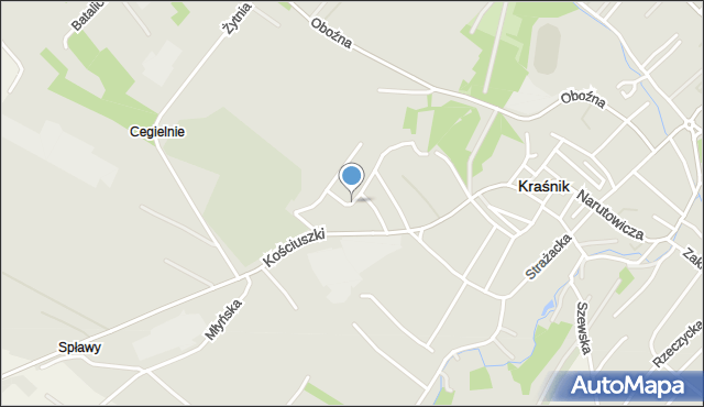 Kraśnik, Polna, mapa Kraśnik