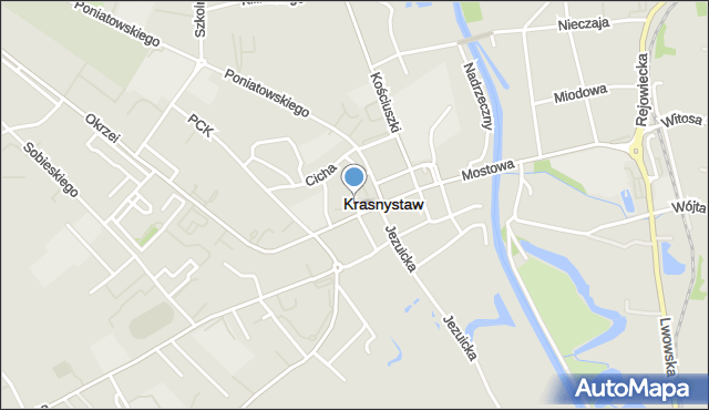 Krasnystaw, Pocztowa, mapa Krasnystaw