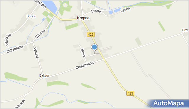 Krępna, Poprzeczna, mapa Krępna