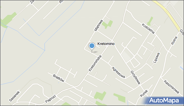 Kretomino, Porzeczkowa, mapa Kretomino