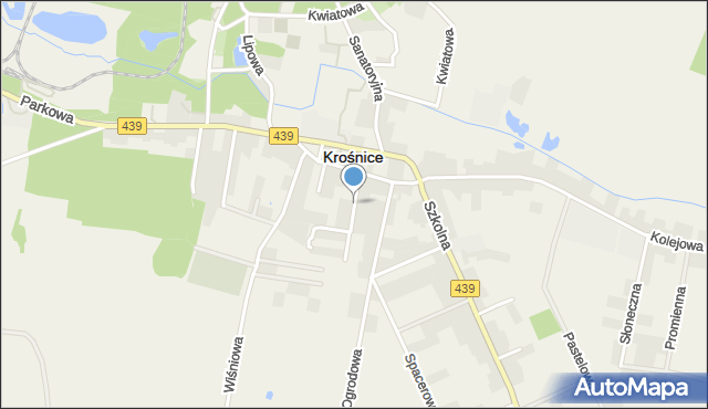 Krośnice powiat milicki, Polna, mapa Krośnice powiat milicki