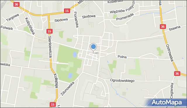 Krotoszyn, Poboczna, mapa Krotoszyna