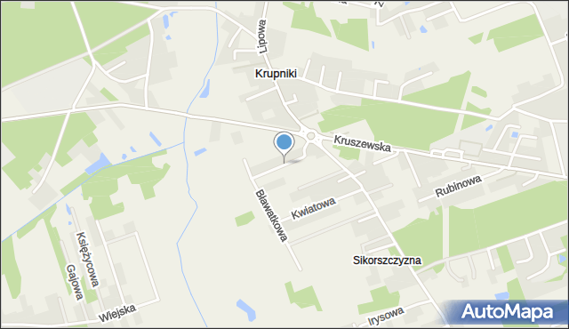 Krupniki, Poziomkowa, mapa Krupniki