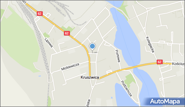 Kruszwica, Podgórna, mapa Kruszwica