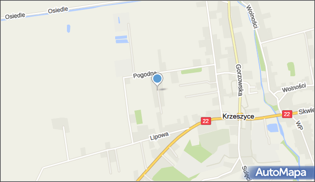 Krzeszyce, Pogodna, mapa Krzeszyce