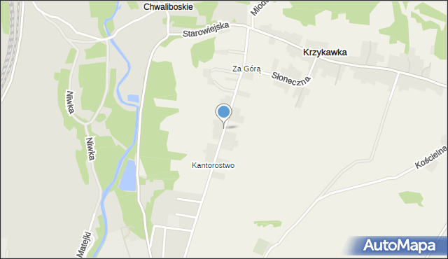Krzykawka, Podgórska, mapa Krzykawka