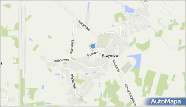 Krzymów powiat koniński, Polna, mapa Krzymów powiat koniński